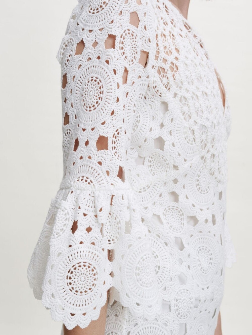 Maje Lace Eyelet Dress Straight guipure dress NWT SZ 36 - Picture 3 of 8